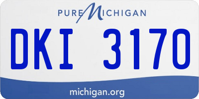 MI license plate DKI3170