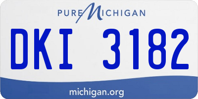 MI license plate DKI3182