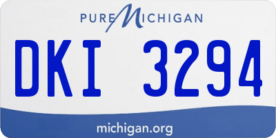 MI license plate DKI3294
