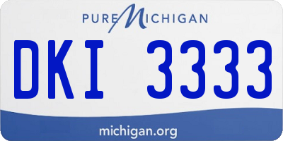 MI license plate DKI3333