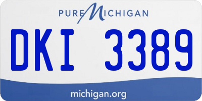 MI license plate DKI3389