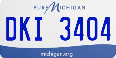 MI license plate DKI3404
