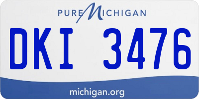 MI license plate DKI3476