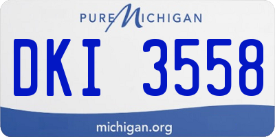 MI license plate DKI3558