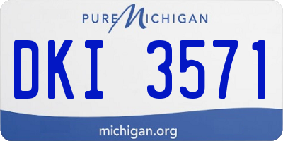 MI license plate DKI3571