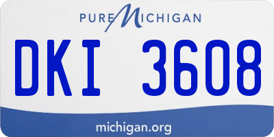MI license plate DKI3608