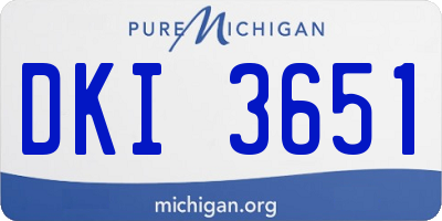 MI license plate DKI3651