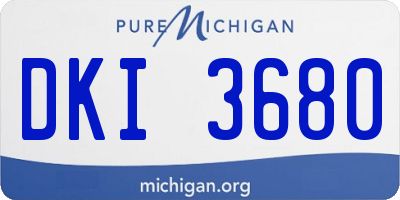 MI license plate DKI3680