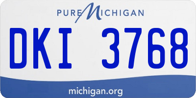 MI license plate DKI3768