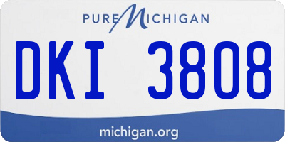 MI license plate DKI3808
