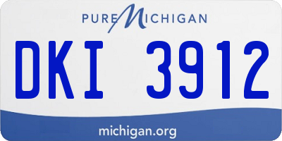 MI license plate DKI3912