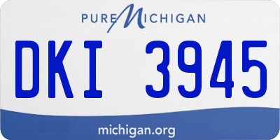 MI license plate DKI3945