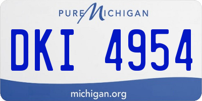 MI license plate DKI4954