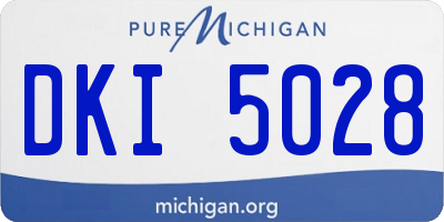 MI license plate DKI5028