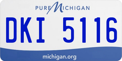 MI license plate DKI5116