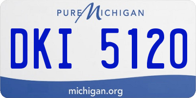 MI license plate DKI5120