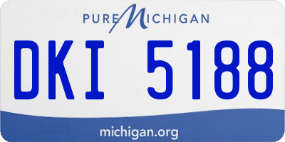 MI license plate DKI5188