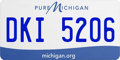 MI license plate DKI5206