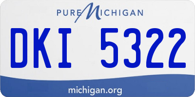 MI license plate DKI5322