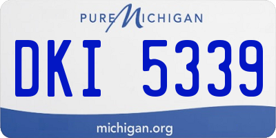 MI license plate DKI5339