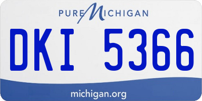 MI license plate DKI5366