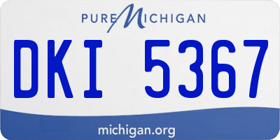 MI license plate DKI5367