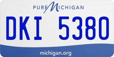 MI license plate DKI5380