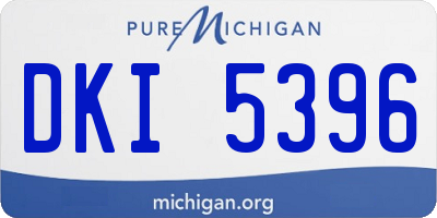 MI license plate DKI5396