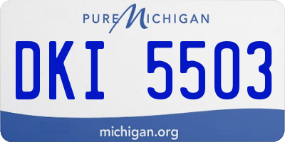 MI license plate DKI5503