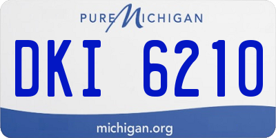 MI license plate DKI6210