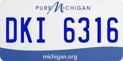 MI license plate DKI6316