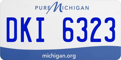 MI license plate DKI6323