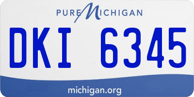 MI license plate DKI6345