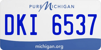 MI license plate DKI6537