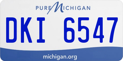 MI license plate DKI6547