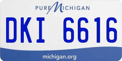 MI license plate DKI6616