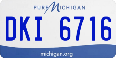 MI license plate DKI6716