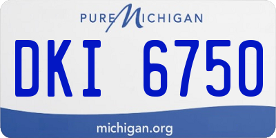 MI license plate DKI6750