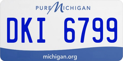 MI license plate DKI6799