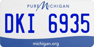 MI license plate DKI6935