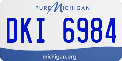 MI license plate DKI6984