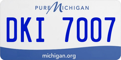 MI license plate DKI7007