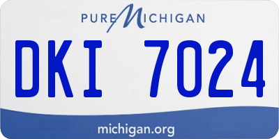 MI license plate DKI7024