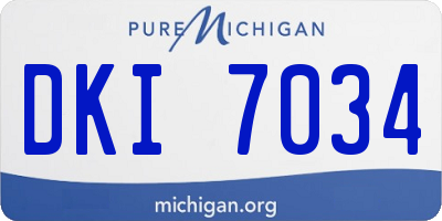 MI license plate DKI7034