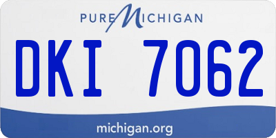 MI license plate DKI7062