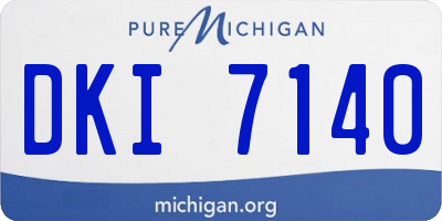 MI license plate DKI7140