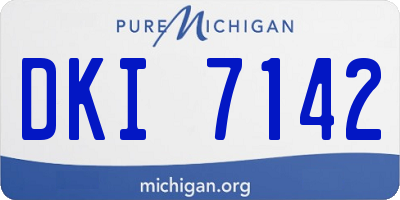 MI license plate DKI7142