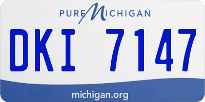 MI license plate DKI7147
