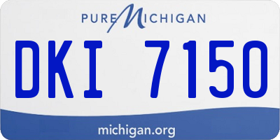 MI license plate DKI7150