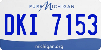 MI license plate DKI7153